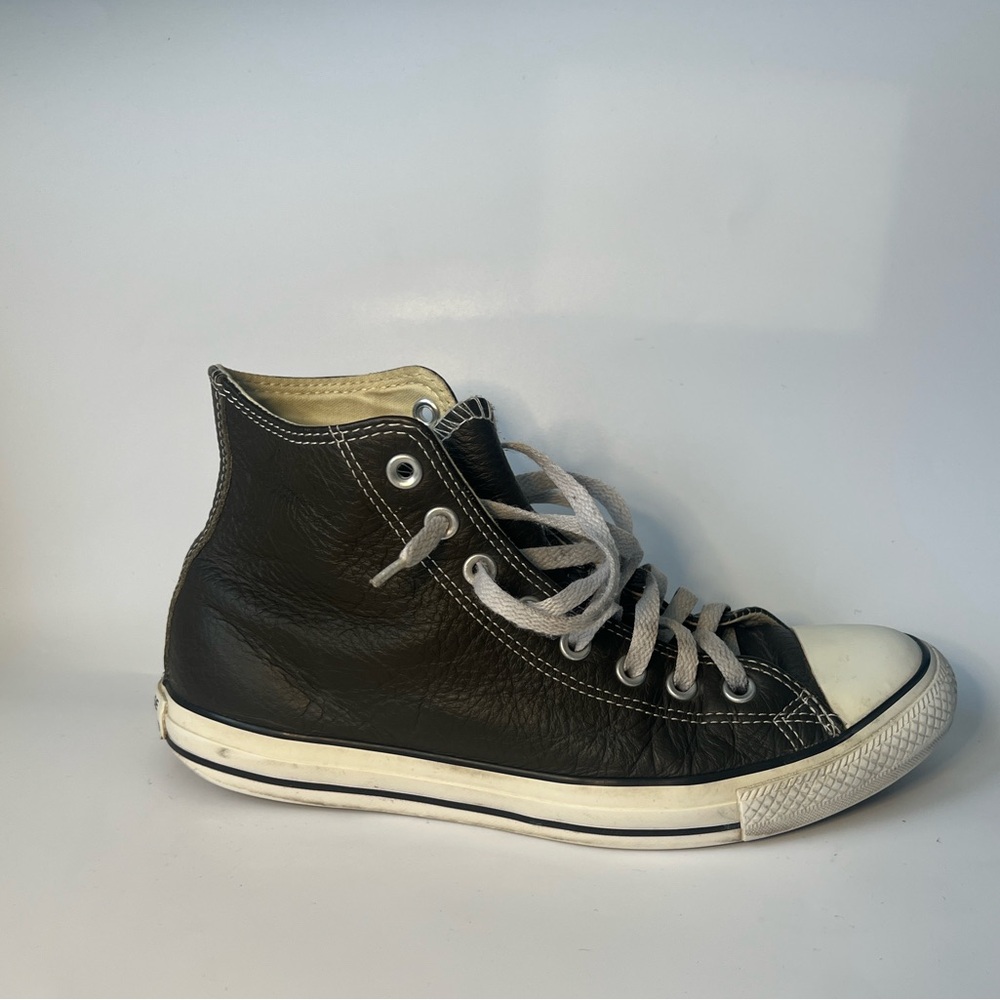 Converse All Star Men’s High-Top Leather Dark Gray Sneakers - 8.5 - Picture 7 of 10